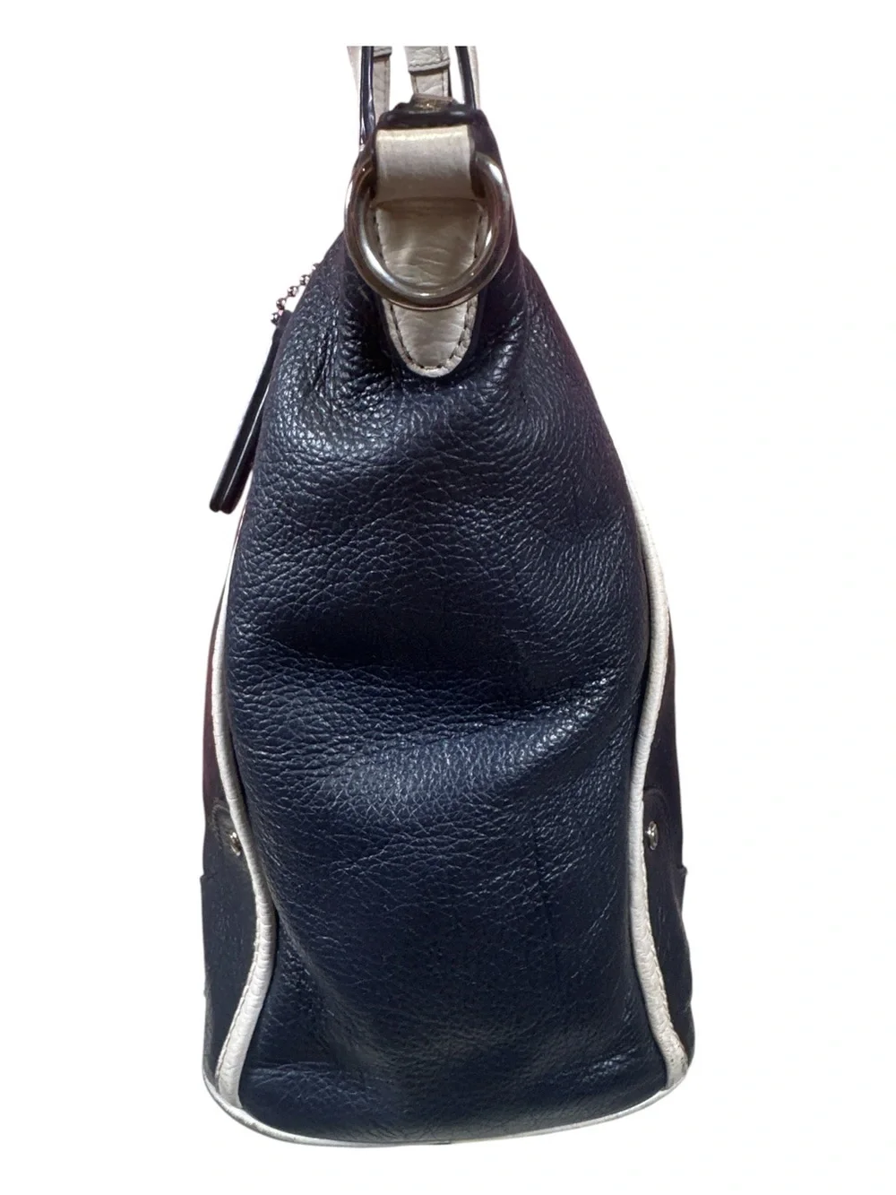 Coach Mickie Spectator Satchel Chalk and Navy Blue